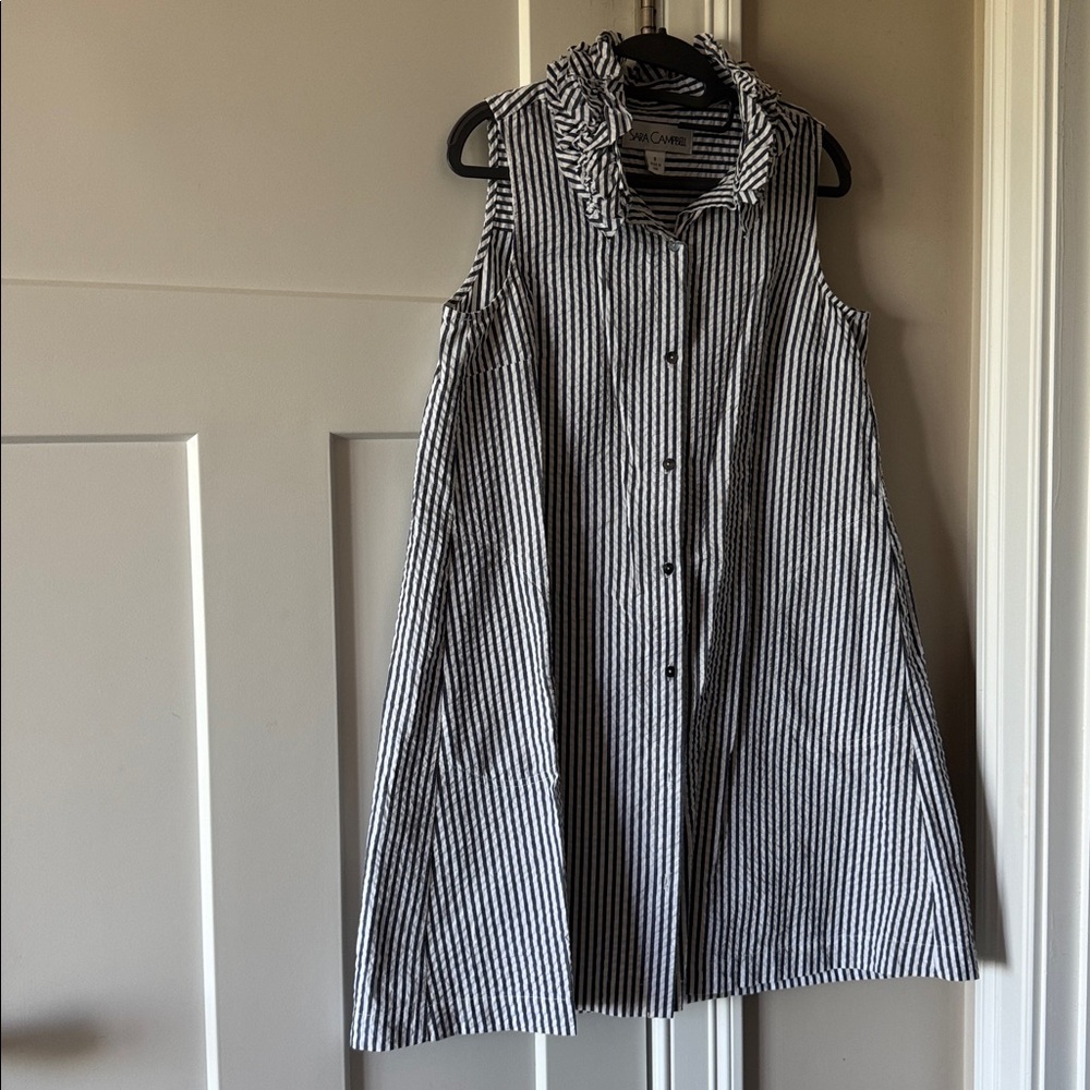 Sara Campbell Navy and White Striped Dress